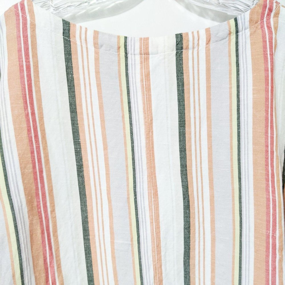 NWT Women Stripped Linen Blouse Small